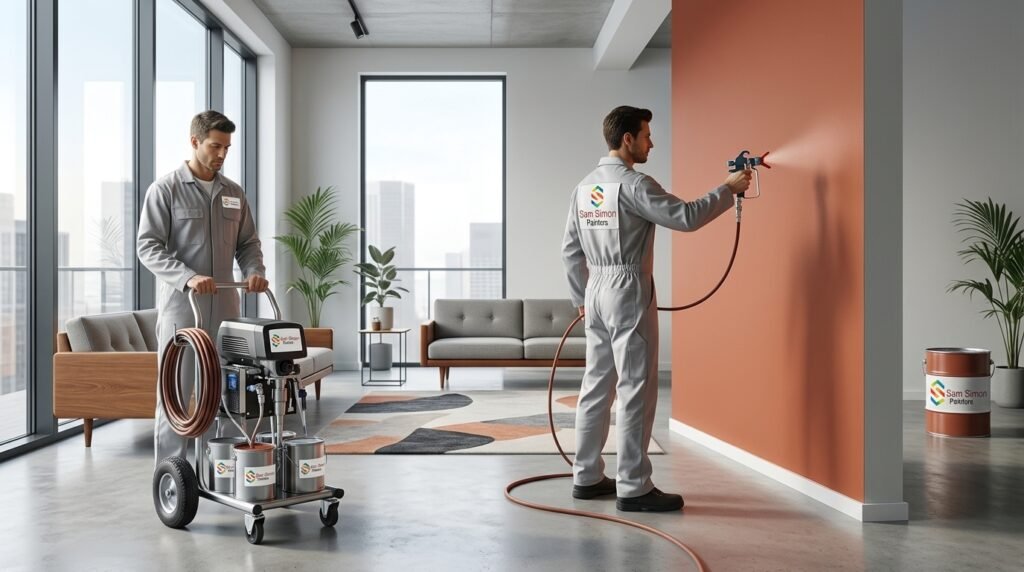 Spraying paint